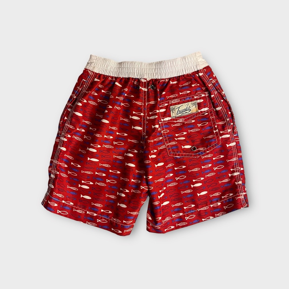 Trunks Surf & Swim Co Fish Allover Red Swim Trunks - Picture 4 of 5